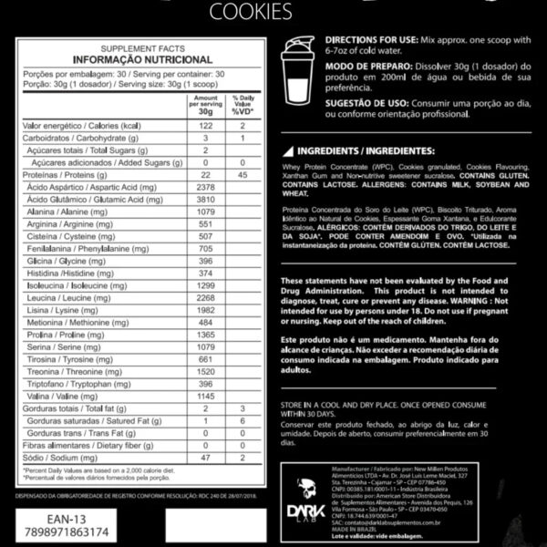 100% Whey Protein 900g - Dark Lab - Image 7