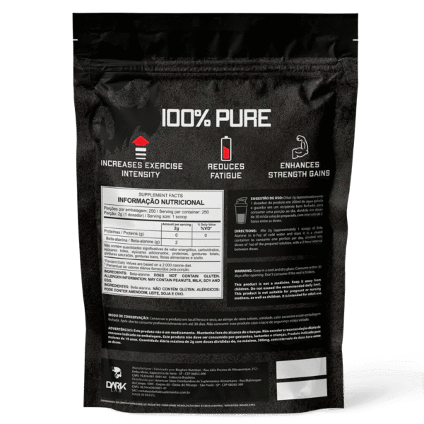 Beta Alanina 100% Pura 500g Refil - Dark Lab - Image 3